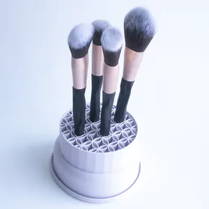 3 In 1 Silicone Makeup Brush Cleaner With Cosmetic Brushes Drying Cleaning Tool For Makeup Brushes And Sponges