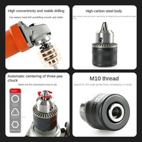 Amoladora angular a taladro eléctrico cabeza de conversión Collet máquina pulidora taladro de mano modificado herramienta de corte multifunción
