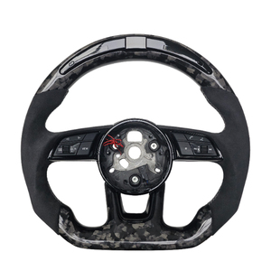 Volante in Fibra di Carbonio Forgiata OBD per Modelli Audi A3 A4 A4L A5 A7L A8 Q5 Q7 B9 <span class=keywords><strong>A6</strong></span> R8 - Product Image 1