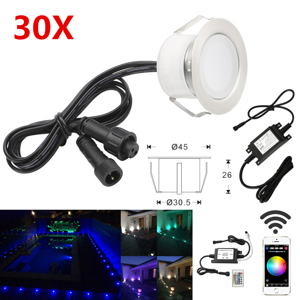 SC-B109 Smart WiFi Phone App Controlled IP67 Waterproof Stainless Steel PC Outdoor Floor LED Light -