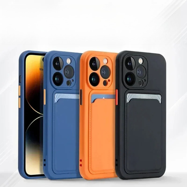 Silicone Wallet Phone Case for IPhone 15 14 13 12 11 Pro Max Card Slot Shockproof Protection Cover 14 Plus 13 Pro Max Accessory