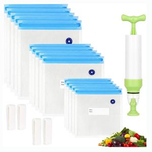 Embossed Vacuum Sous Vide Bags Electric Air Pump Heat Seal BSCI Certified-Pint Gallon Sizes Combo <b>Pack</b> for Food Storage Security - Product Image 5