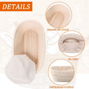 Oval Silicone Bread Proofing Basket Kit with Liner Dough Scraper Cleaning <b>Brush</b> Lame Essential Baking Supplies - Product Image 5