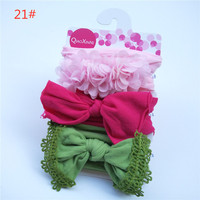 3 Pcs/set Bandeaux pour bébé nouveau-né filles Nœud papillon Fleur Truban Bandeaux pour cheveux pour enfants Couvre-chef Accessoires pour cheveux de bébé