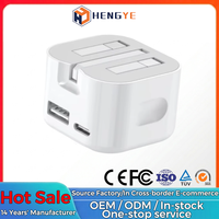 Chargeur mural électrique rapide USB Type-C double port 20W avec QC3.0 et PD, prise EU/UK, avec câble pour appareil photo et téléphones mobiles