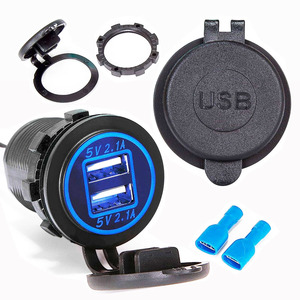 Cargador de coche USB Dual de 12V, salida impermeable de carga rápida de 5V 2.1A con LED rojo para RV, barco, electrónica automotriz marina - Product Image 3