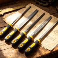 Jeu de limes plates professionnelles de 12 pouces en acier à haute teneur en carbone, ambidextres, à dents moyennes, pour le meulage et l'ébavurage du métal (usage industriel et bricolage)