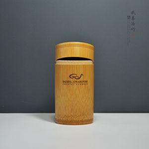 Bamboo Eyeglass Case Round Carbonized Color For Eyeglasses Storage Tube JY 03 - Product Image 3
