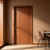 Porte intérieure en bois massif couleur noyer minimaliste, porte en bois à panneau plat de luxe, insonorisée, résistante à l'humidité, pour villa, hôtel
