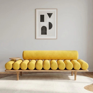 Modern Rectangle Fabric <strong>Sofa</strong> Bench Ottoman <strong>Stool</strong> Modern Design FurnitureLong Bench Home <strong>Stool</strong> for Living Room Hotel Apartment - Product Image 2