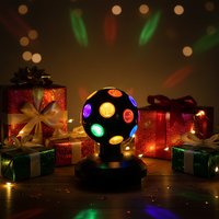 Boule lumineuse LED RGB rotative, lampe magique, décoration d'intérieur, alimentée par USB/batterie, pour fête, scène, boule disco, lumières colorées