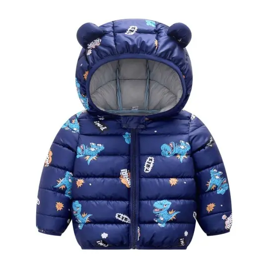 Amazon Hot Sale Winter Down Coats for Kids Baby Boys Girls Light Puffer Padded Jacket Bear Hoods Infant Outerwear