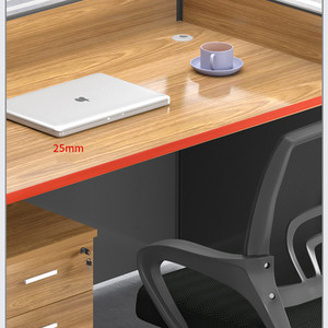 Muebles de Oficina, Estación de Trabajo para 2 Personas, Mesa de Computadora de Madera en Forma de I, Escritorios de Oficina, Mesa con Gabinete Lateral y Silla Incluidos - Product Image 4