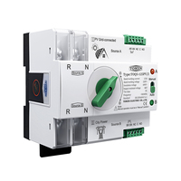 TOMZN Commutateur de transfert automatique (ATS) monophasé sur rail DIN pour onduleur photovoltaïque, double alimentation, ininterrompue, 2P 63A 100A 125A