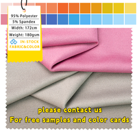 Tissu jersey simple extensible dans les quatre sens 180 g/m² en soie de lait, 95 % polyester 5 % élasthanne, tricot durable pour doublure, cyclisme, laminage et collage