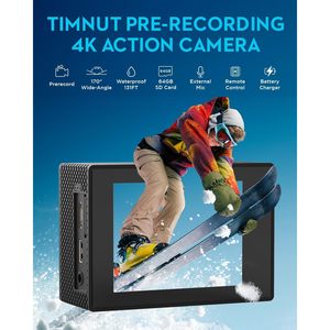 Cámara de Acción 4K, Tarjeta SD de 64 GB, Resistente al Agua 30M, WiFi, Pantalla de 2 Pulgadas, Cámara Deportiva, 2 Baterías AAA - Product Image 6