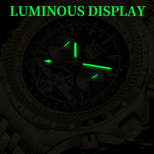 Reloj Mecánico Automático para Hombre con Logotipo Personalizado, Dorado Blanco, 5ATM Resistente al Agua, Movimiento Automático, Esfera de Cristal - Product Image 4