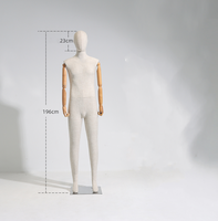 Mannequin homme en fibre de verre gris Lavinia, corps entier debout avec tête, taille personnalisée pour vitrine de boutique