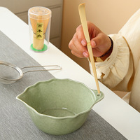 Ensemble de bols à matcha de style européen à prix d'usine avec bec verseur, fouet à thé et support de fouet, logo personnalisable