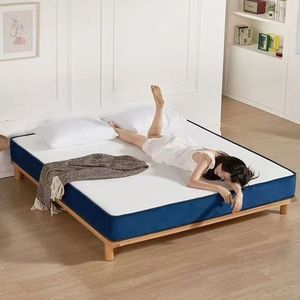 Materasso a molle insacchettate silenziose arrotolabile blu 18x2m con <span class=keywords><strong>topper</strong></span> morbido in memory foam e tessuto a maglia per casa, hotel e sonno - Product Image 1