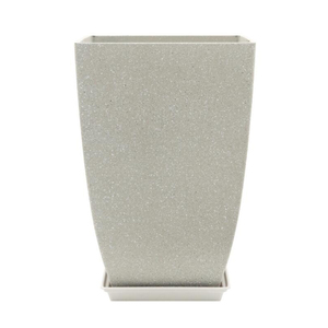 Big Bonsai Round And Square Planter For Outdoor Garden White Black Tall Plastic Flower Pot With Saucer