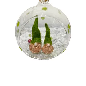 Wholesale Hanging 100mm Glass Ball Terrarium Hand Blown Clear Glass Ball With Opening Mouth