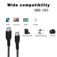Câble USB C Prix Usine 3A Charge Rapide Type-C pour Téléphones Mobiles avec Gaine en Nylon et PVC pour Appareils Photo et Ordinateurs