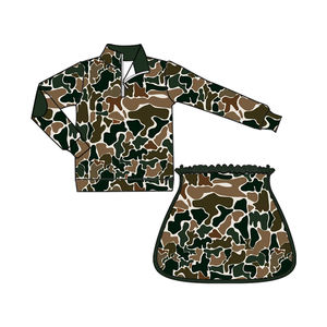 RTS New Casual Hunting Camouflage Print Little Girls Pullover Shirt Skorts Shorts Breathable 2-Piece Outfit <b>Sister</b> Kids Clothing - Product Image 3