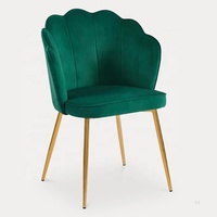Chaises de salle à manger modernes en velours, chaise de maquillage rembourrée confortable avec pieds dorés pour la maison, l'hôtel, la chambre à coucher, le salon