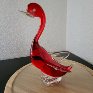Tiny Glass World Handmade Blue Glass Swan Figurine Decor Collectible Craft Art Piece From Rajasthan for <b>Easter</b> - Product Image 1
