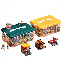 Boîte de rangement en plastique transparent avec compartiments pour blocs Lego, petites pièces, rangement de jouets