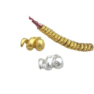 Cuentas de Serpiente del Zodiaco Qunlvsheng, Plata de Ley S990, Chapadas en Oro, Redondas con Orificio para Collar o Pulsera DIY, Nuevo Estilo 2025 - Product Image 5