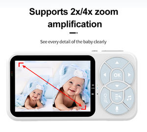Moniteur pour bébé économique de 3.5 pouces avec caméra 480p veilleuse détection de pleurs alarme sonore intelligente fonction de surveillance à distance - Product Image 3