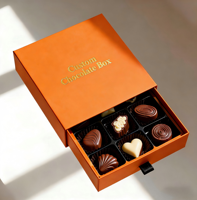 Boîte à chocolat carrée rigide de luxe personnalisée par le fabricant, emballage en papier pour produits cadeaux, boîte cadeau tiroir
