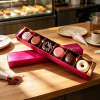 Boîtes d'emballage pour mini macarons de luxe, papier couché, laminage mat, boîte à dessert personnalisée, adaptée aux aliments