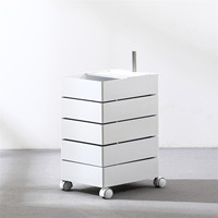 Mobilier de maison scandinave avec roulettes pivotantes, rangement économie d'espace, plastique Abs, Table de chevet, coin café, salon