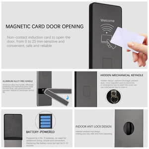 Système de serrure de porte d'hôtel intelligent en acier inoxydable argenté de haute qualité et économique avec logiciel SDK gratuit et carte électronique 6088 C - Product Image 5