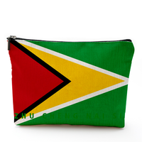Sac à cosmétiques avec drapeau de la Guyane pour femmes, joli sac de maquillage pour sac à main, sac de voyage pour articles de toilette, sac de rangement pour maquillage