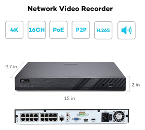4K 8mp Ip Cctv Camera Nvr Hệ Thống An Ninh 16ch Poe 8 Máy Ảnh Kit Ngoài Trời H.265 Không Thấm Nước Bullet Record Video Âm Thanh 24/7 - Product Image 2