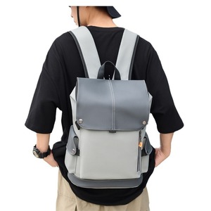 Mochila de gran capacidad para hombre con compartimento para portátil, 20-35L, costuras en contraste de color sólido, verano 2024 - Product Image 5