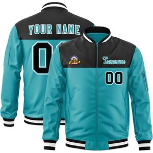 Veste universitaire personnalisée unisexe pour adulte en PU respirant, col rabattable, style baseball, légère, décontractée, pour l'automne - Product Image 1
