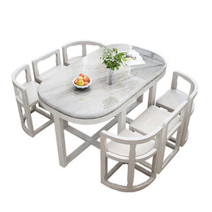 Ensemble <span class=keywords><strong>table</strong></span> <span class=keywords><strong>à</strong></span> <span class=keywords><strong>manger</strong></span> et chaise en bois massif, <span class=keywords><strong>petite</strong></span> <span class=keywords><strong>table</strong></span> en marbre, moderne et simple pour 6 <span class=keywords><strong>personnes</strong></span> - Product Image 5