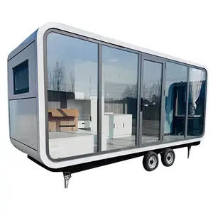 Rumah kecil modular apple prefab seluler ruang papan usa kualitas tinggi di roda