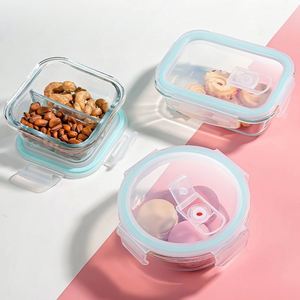 Transparent Divided <b>Lunch</b> <b>Box</b> with Lid Microwave Refrigerator Safe Large Capacity Fresh Keeping <b>Box</b> - Product Image 3