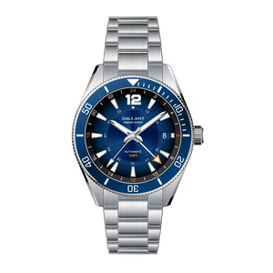 Reloj de Pulsera de Metal Personalizado para Hombre, Estilo Moderno, Reloj de Acero Automático con Zafiro GMT Plateado, Resistente al Agua - Product Image 2