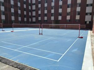 <b>PVC</b> Indoor Sports Court Flooring 8mm Anti-Slip Purple Badminton Court <b>Tiles</b> - Product Image 5