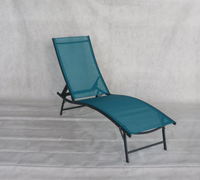 Mobilier de plage extérieur chaise inclinable pliante en tissu teslin chaise longue pliante en acier offert directement par l'usine
