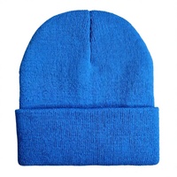Bonnet décontracté 100 % acrylique, couleur unie, broderie jacquard, logo personnalisable, style transfrontalier Europe-Amérique, bord plat