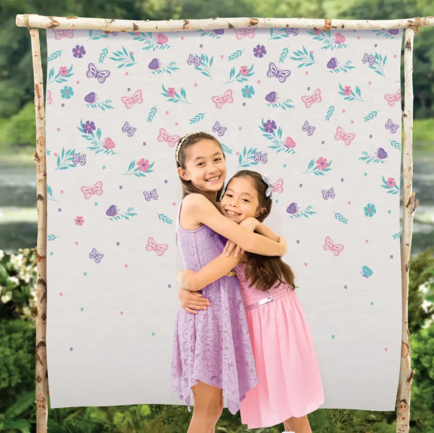B&S Factory photography backdrop children's butterfly photography curtain flower wall backdrop