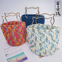 Sac tissé au crochet fait main en laine, broderie pour coussin, tapis, poupée, fil pour un design personnalisé